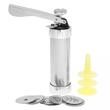 Aparat pentru ornat tort, biscuiti si prajituri, din inox, 20 discuri + 4 duze de ornat, 25 piese, Kinghoff