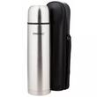 Termos din inox argintiu cu pereti dubli, capacitate 350 ml, husa de protectie neagra, Kinghoff