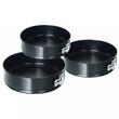 Set 3 forme antiaderente pentru copt tort, prajituri, cu perete detasabil, 24 , 26, 28 cm, negre, Kinghoff