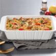 Vas termorezistent din ceramica dreptunghilar pentru cuptor, 34 x 23 x 7 cm, capacitate 3 litri, alb, Satia Florina