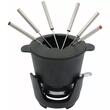 Set fondue, pentru branzeturi, ciocolata, cu 6 furculite, din fonta, Kinghoff