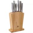 Set de cutite, cu suport din lemn si ascutitor, 7 piese, Kinghoff