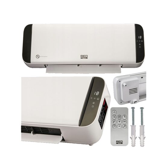 Aeroterma electrica de perete,incalzitor, cu telecomanda,  putere 2000 W, reglarea temperaturii in 3 trepte, Red Technic