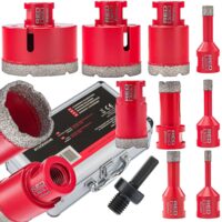 Set carote diamantate, 6-68 mm, HEX, M14, 9 piese, Red Technic