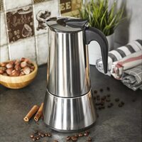 Espressor de cafea pentru aragaz, 0.6L, argintiu,  KingHoff