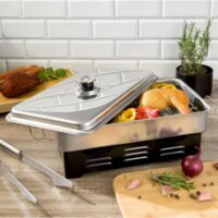Afumator portabil din inox, cu termometru, pentru carne, argintiu,  21x 42.5x 27.5cm, Kinghoff