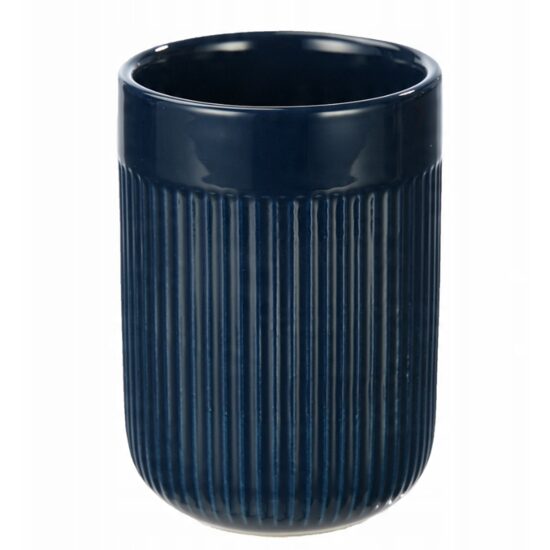 Suport pentru periute dinti, pensule, din ceramica, albastru marin, Sepio