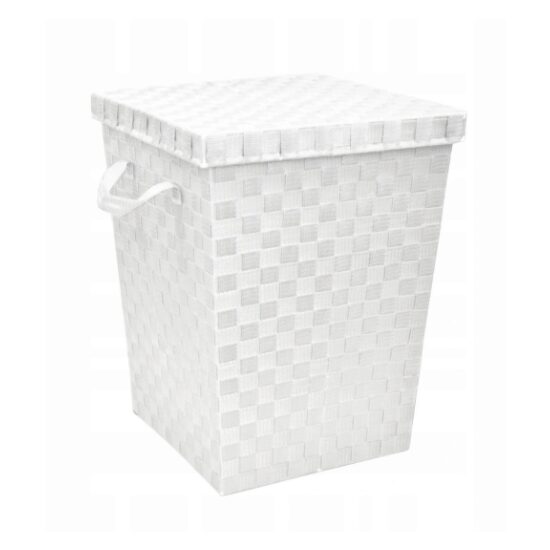 Cos de rufe din plastic, 70 L, cu capac si maner, alb, Sepio
