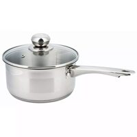 Cratita din inox cu capac sticla, 1litru, 14cm, fund termic multistrat, Kinghoff