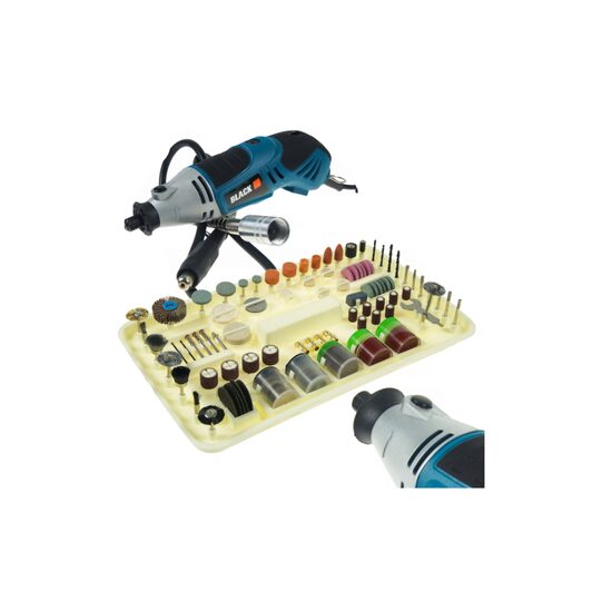 Mini polizor, biax, 170 W, cu accsorii 170 piese Black