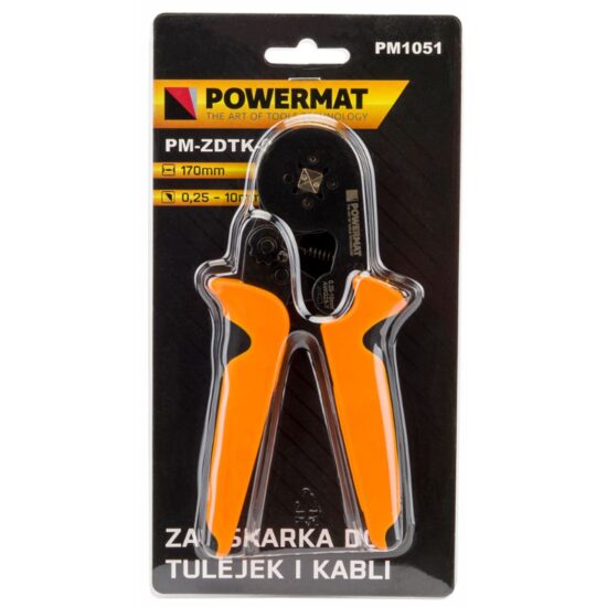 Cleste pentru sertizare cabluri electrice, 0,25 - 10 mm², Powermat 