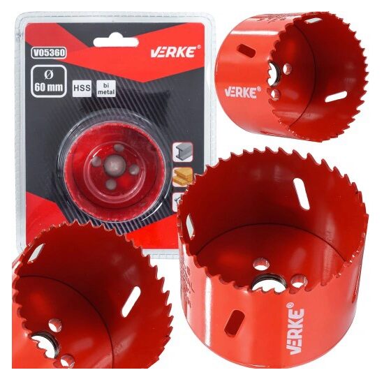 Carota bimetal pentru lemn, fier, pvc, 60mm Verke
