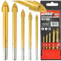 Set burghie pentru sticla si ceramica, 4-10 mm, 5 piese,  Verke