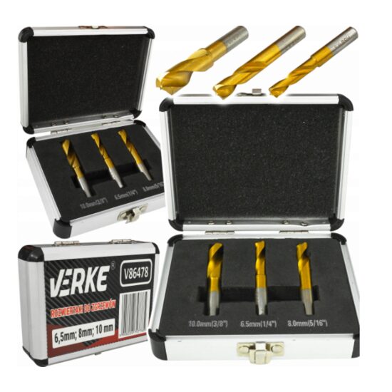 Set 3 burghie pentru puncte de sudura 6.5-8-10mm Verke