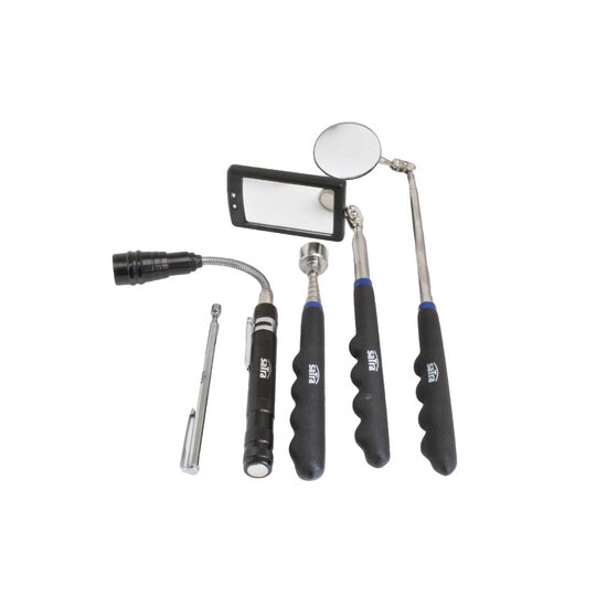 Set de instrumente telescopice pentru atelier, magnet, oglinda, lanterna, 5 piese, Satra
