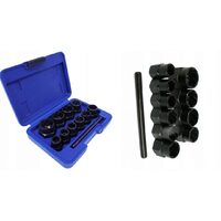 Set 11 piese extractor suruburi si piulite deteriorate din otel Silver