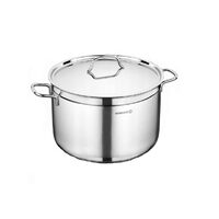 Oala cu capac din inox, 26X16cm 8.5litri, compatibila cu toate tipurile de aragaz, Korkmaz