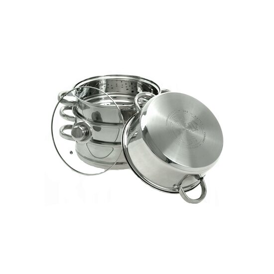 Set de 5 piese, oala pentru fiert cu abur, inox, 24 cm 5 litri Kinghoff