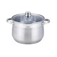 Oala din inox cu capac din sticla, 22cm,Fund termic multistrat, 7l Klausberg