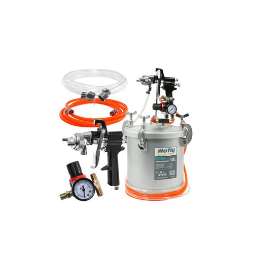 Pistol de vopsit pneumatic cu vas sub presiune separat de 10 litri, duza 2 mm, Notig