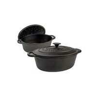 Oala din fonta 4.5 litri, cu capac, negru, KingHoff