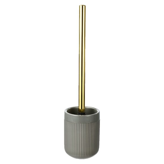 Perie wc cu suport din ceramica, gri, design modern, model Athena, Sepio