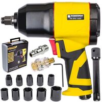 Pistol pneumatic de impact cu accesorii, 775 - 1550 Nm, patrat 1/2, Powermat