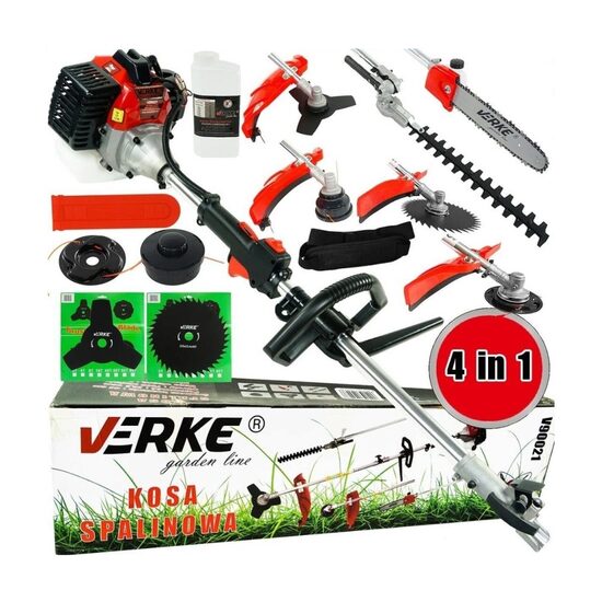 Motocoasa multifunctionala  4in1, fir, disc, cap drujba, cap gard viu, Verke