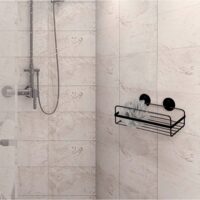  Etajera, raft pentru baie cu vetuze, 83x258x5 mm, Negru, Sepio