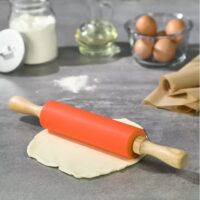 Sucitor din silicon cu ax rotativ si manere din lemn, 47.5 x 6.5 cm, Kinghoff