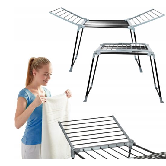 Uscator de rufe pliabil, picioare antiaderente, tije groase, 20kg, 15m, Sepio