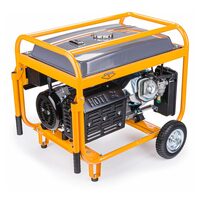 Generator curent electric 6500 W, 6,5 KW, 220 V, Pornire la Cheie, Automata, Roti si Manere, stabilizator de tensiune (AVR), monofazat, protectie suprasarcina, Powermat