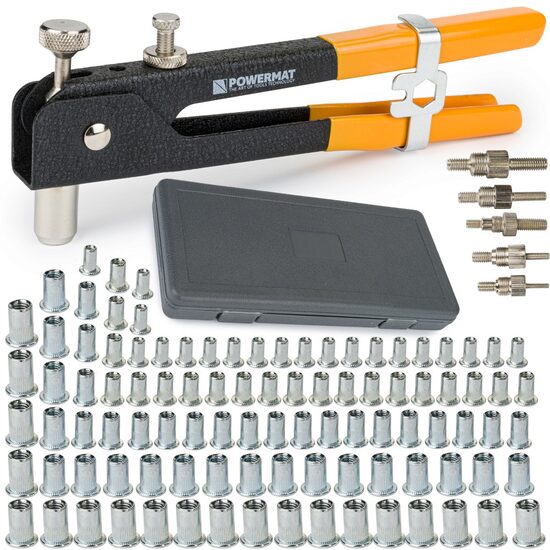 Pistol cleste pentru nituit, popnituri 86 piese, Powermat