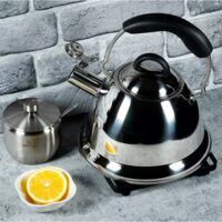 Fierbător tradițional fabricat din otel inoxidabil , ceainic  2.6 litri, 22-25 cm , argintiu, Ambar, Kassel