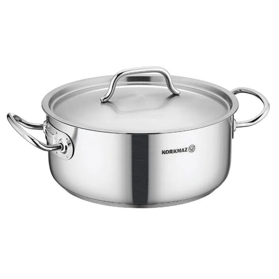 Oala din inox cu capac, capacitate 6.2 litri 24x14 cm, Korkmaz