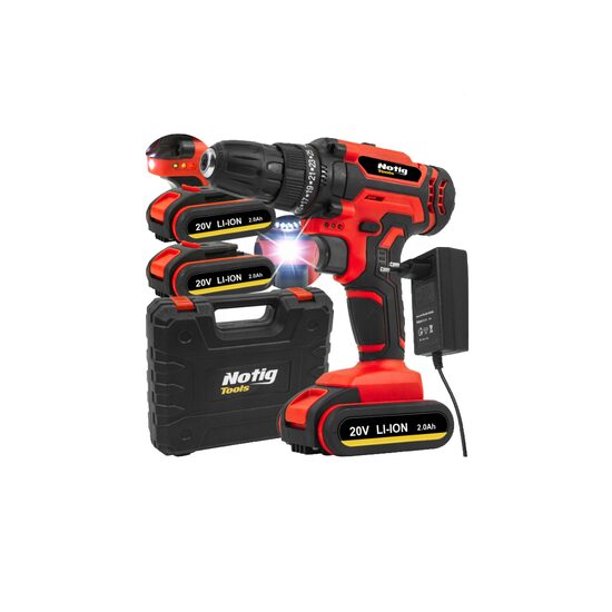 Masina de gaurit, filetanta cu acumulatori led 20V Notig