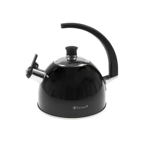 Fierbător tradițional fabricat din inox, ceainic  2.6 litri, 19-23 cm, negru, Como, Kassel