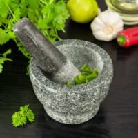 Mojar cu pistil din granit, 14x10 cm negru, Kinghoff