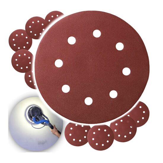 Disc pentru slefuitor pereti, 190 mm, 8 gauri P150, Powermat