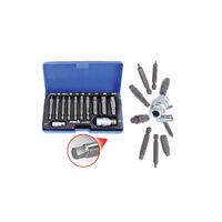 Trusa biti pentru suruburi deteriorate, imbusuri canelate, torx, 1/4" 1/2" H1.5-H10, 12 piese, Satra