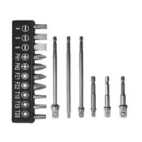 Set adaptoare si biti, 16 piese, Silver