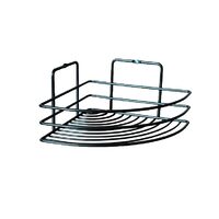 Raft pentru baie, etajera colt metalica, negru Sepio