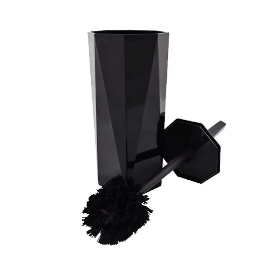 Set perie wc cu suport, model diamant, negru, Sepio