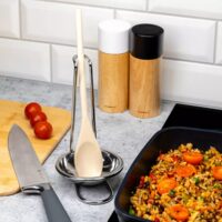 Lingura din lemn cu suport din inox, capacitate 8 ml, 10.5x17.5 cm, Kinghoff