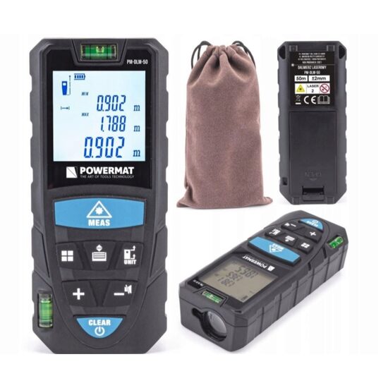 Telemetru laser, digital, de 50m Powermat