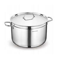 Oala cu capac din inox, 28x18cm 11litri, compatibila cu toate tipurile de aragaz, Korkmaz