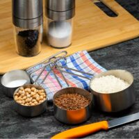 Set 4 ustensile de bucatarie pentru masurat, din inox,  60, 80, 125, 250 ml, Kinghoff