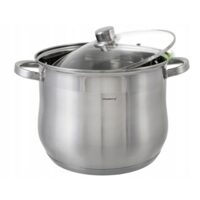 Oala din inox cu capac din sticla, 28cm, fund termic multistrat, 13l Klausberg