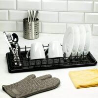 Suport pentru vase din otel si plastic 50,5x24,5 x9,5 cm, negru, Kinghoff
