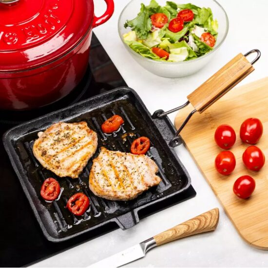 Tigaie grill din fonta, 24 x 24 cm, Kinghoff